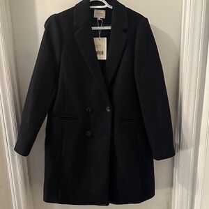 Sezane wool blend Women's Black Double-Breasted coat